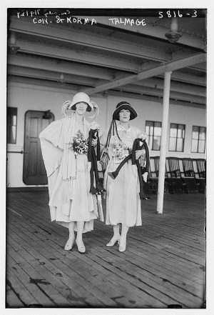 Norma and Constance Talmadge on a ship.