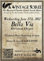 Vintage Soiree flyer for the Sherwood Chamber Annual Awards Dinner